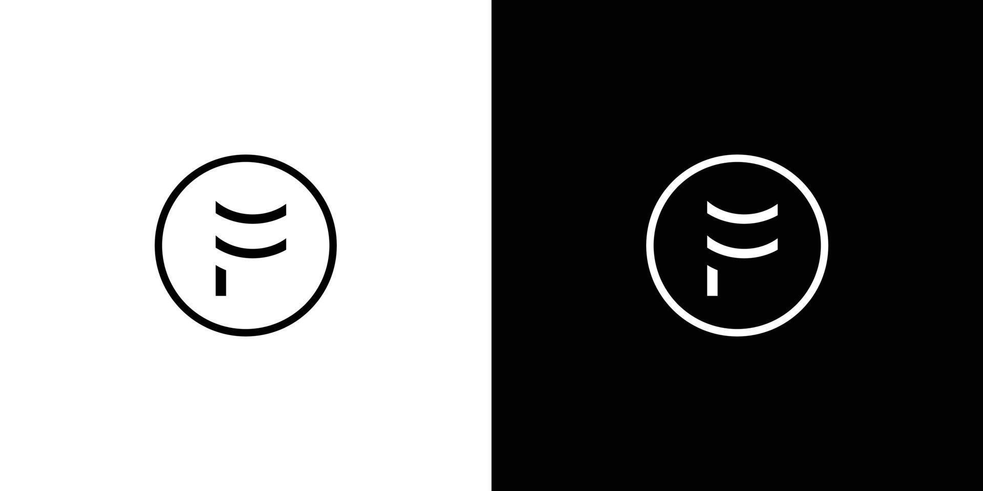 création de logo moderne et unique avec les initiales de la lettre f vecteur