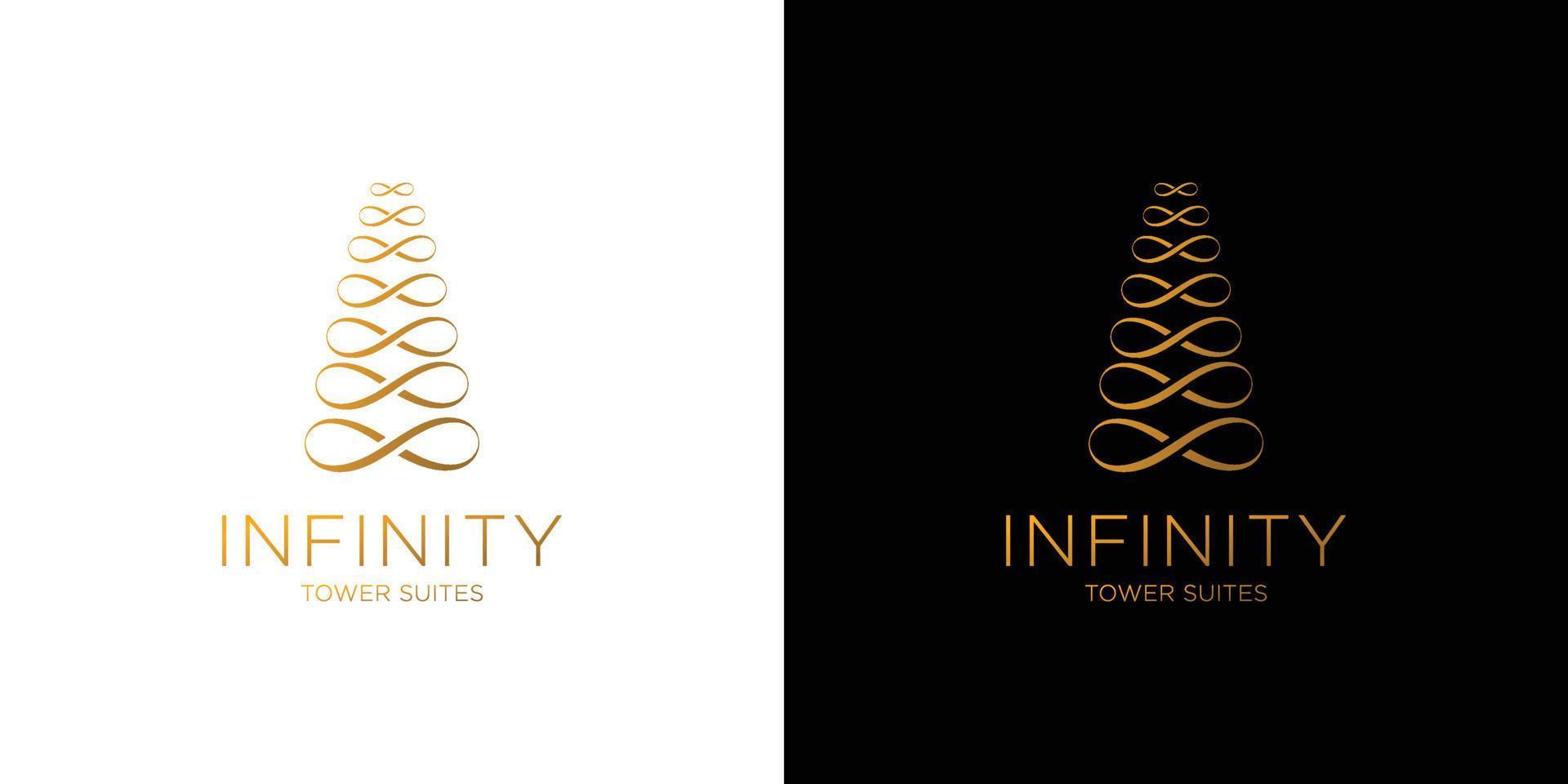 création de logo de bâtiment infini moderne et unique vecteur