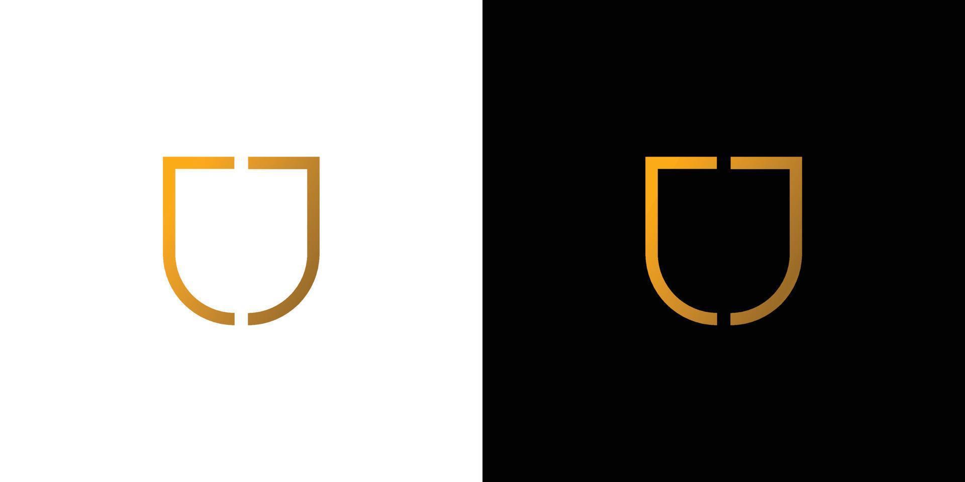 création de logo de bouclier de lettre jj moderne et simple vecteur