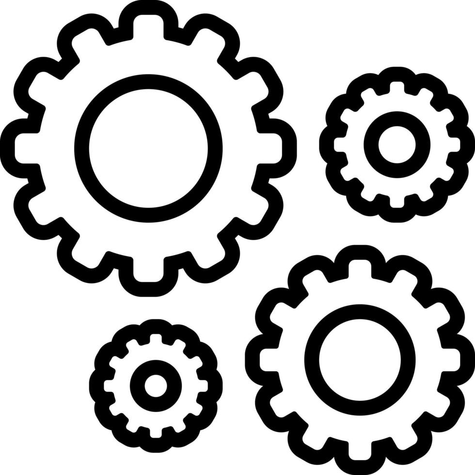icône de ligne pour engrenage vecteur