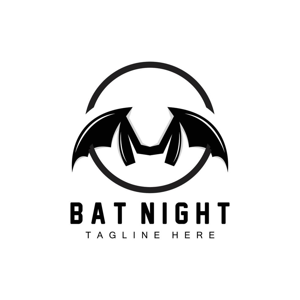 logo de chauve-souris, icône d'animal volant de nuit, vecteur d'entreprise, modèle d'halloween