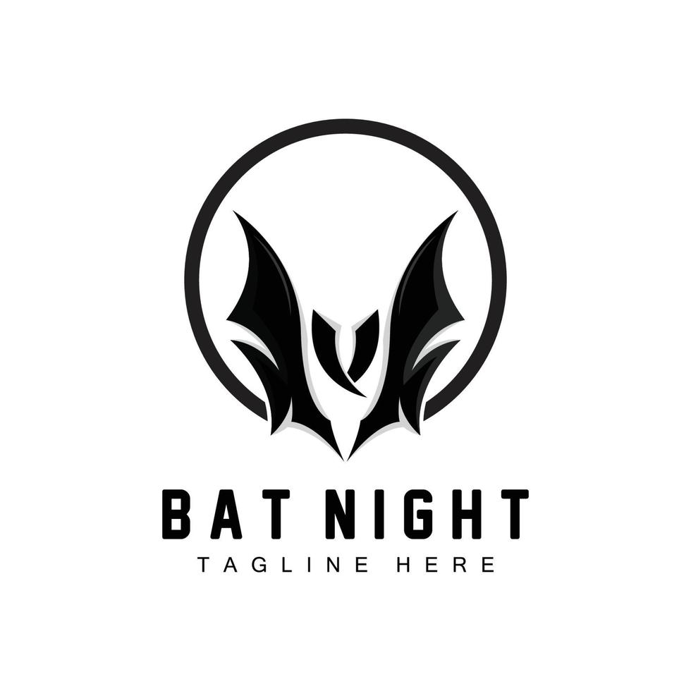 logo de chauve-souris, icône d'animal volant de nuit, vecteur d'entreprise, modèle d'halloween