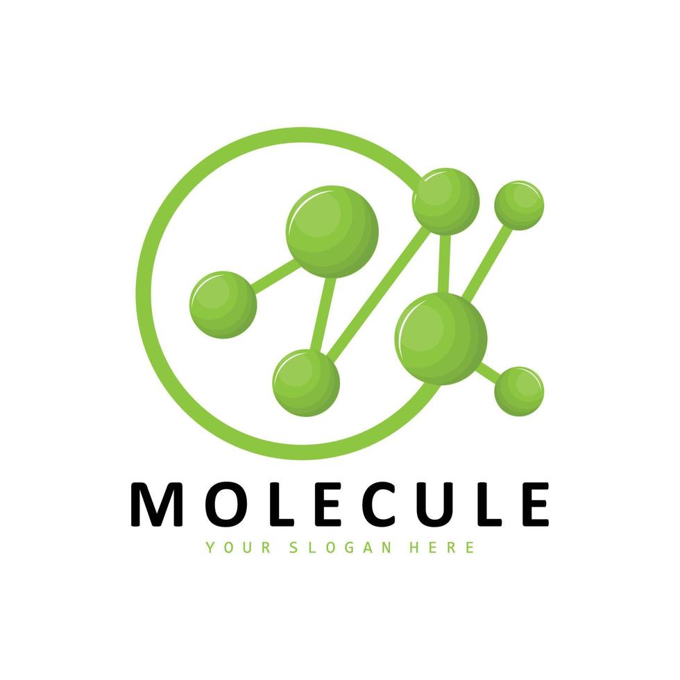 logo de neurone, création de logo de molécule, vecteur et, illustration de modèle