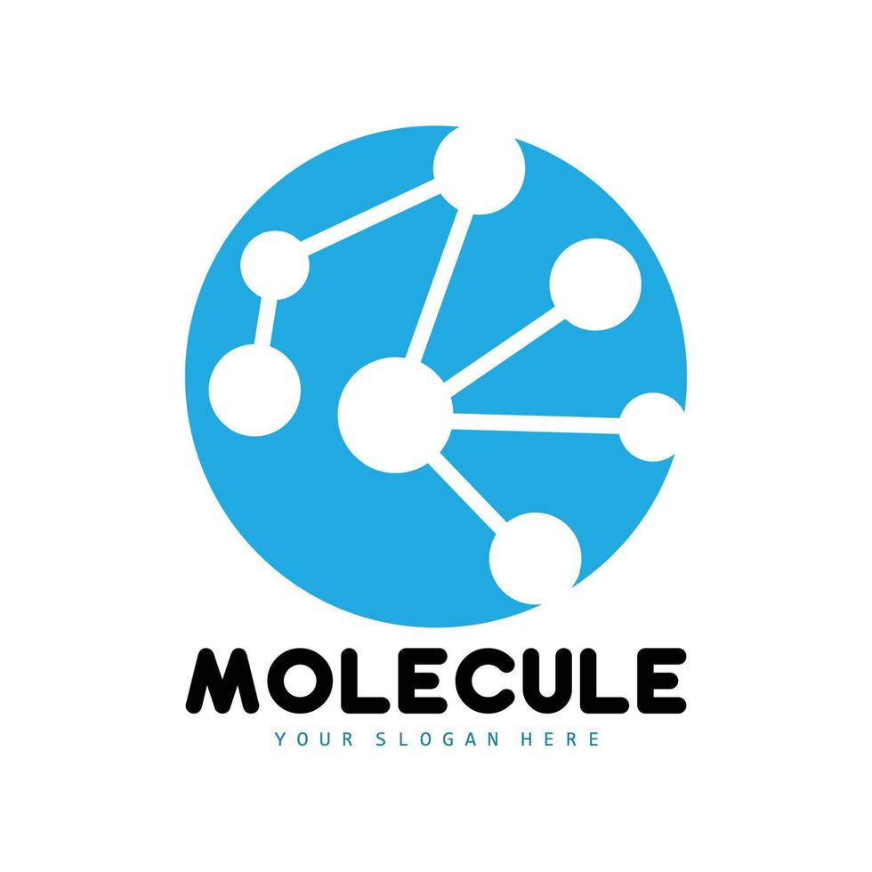 logo de neurone, création de logo de molécule, vecteur et, illustration de modèle