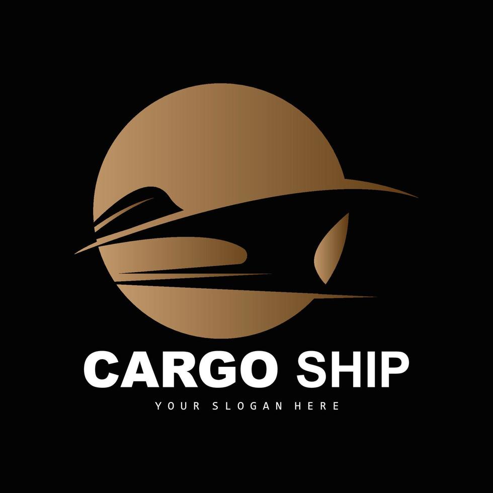 logo de navire cargo, vecteur de navire cargo rapide, voilier, conception pour entreprise de fabrication de navires, navigation fluviale, véhicules marins, transport, logistique