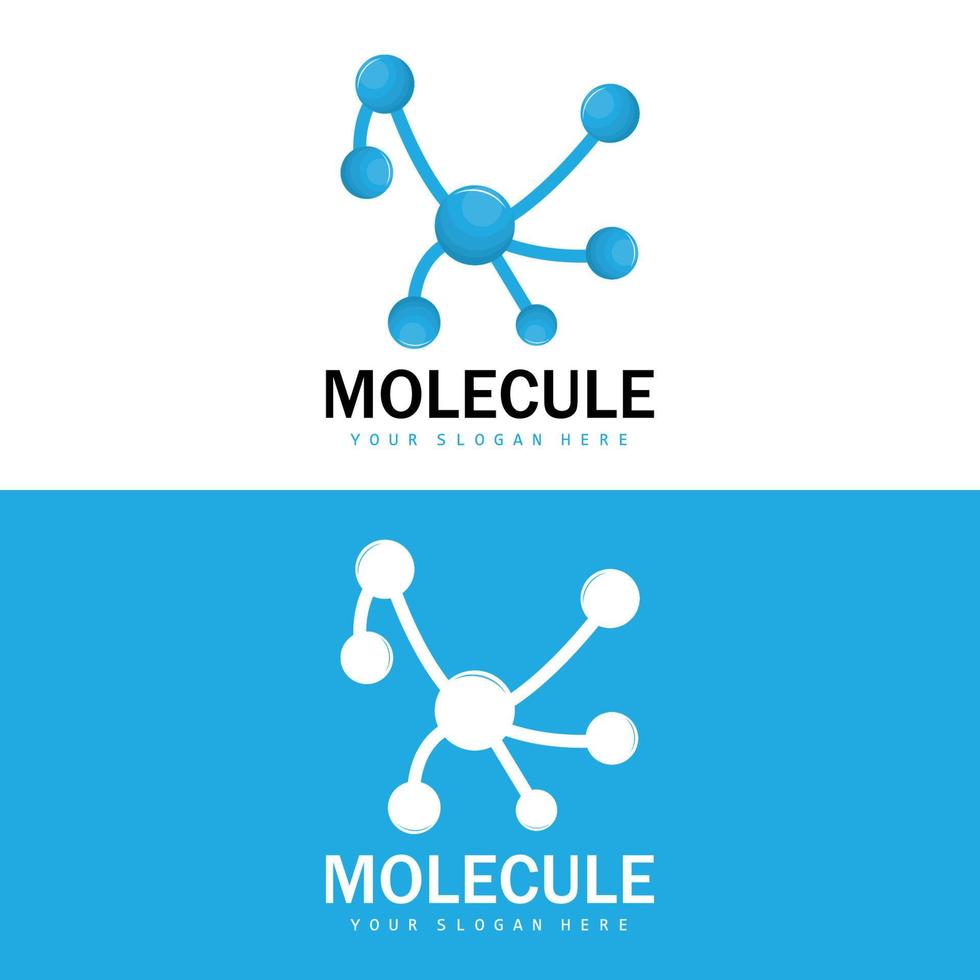 logo de neurone, création de logo de molécule, vecteur et, illustration de modèle