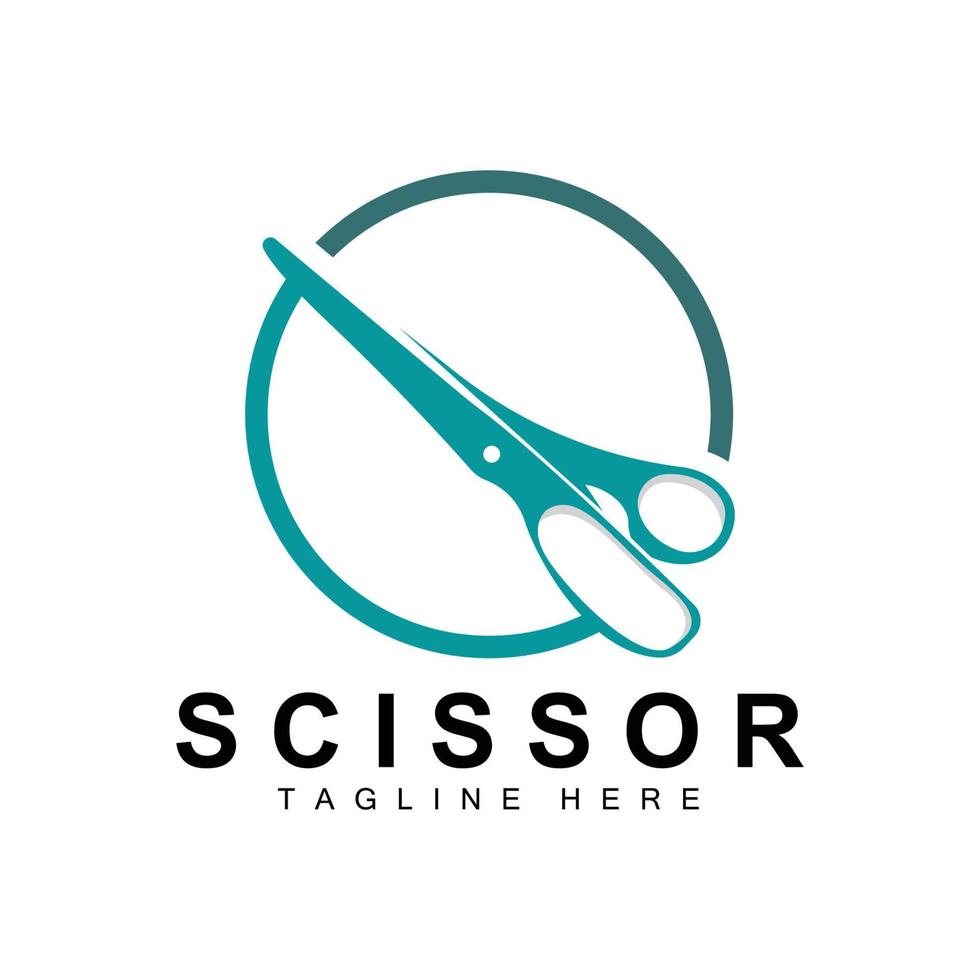 création de logo de ciseaux, vecteur de rasoir de salon de coiffure, illustration de marque de ciseaux de babershop