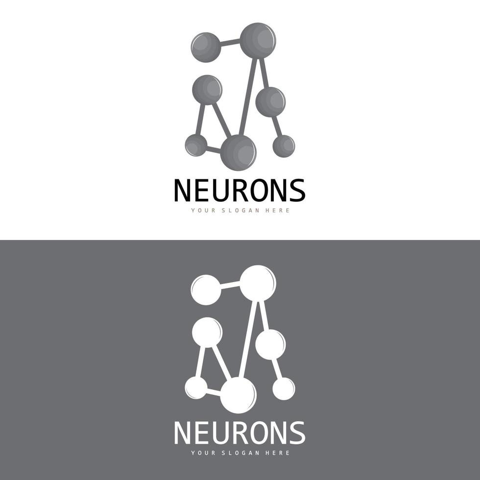 logo de neurone, création de logo de molécule, vecteur et, illustration de modèle