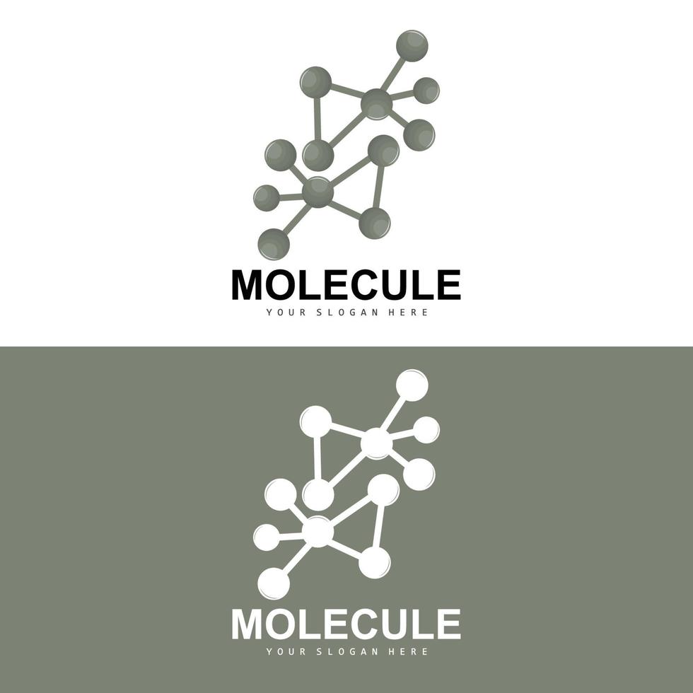 logo de neurone, création de logo de molécule, vecteur et, illustration de modèle