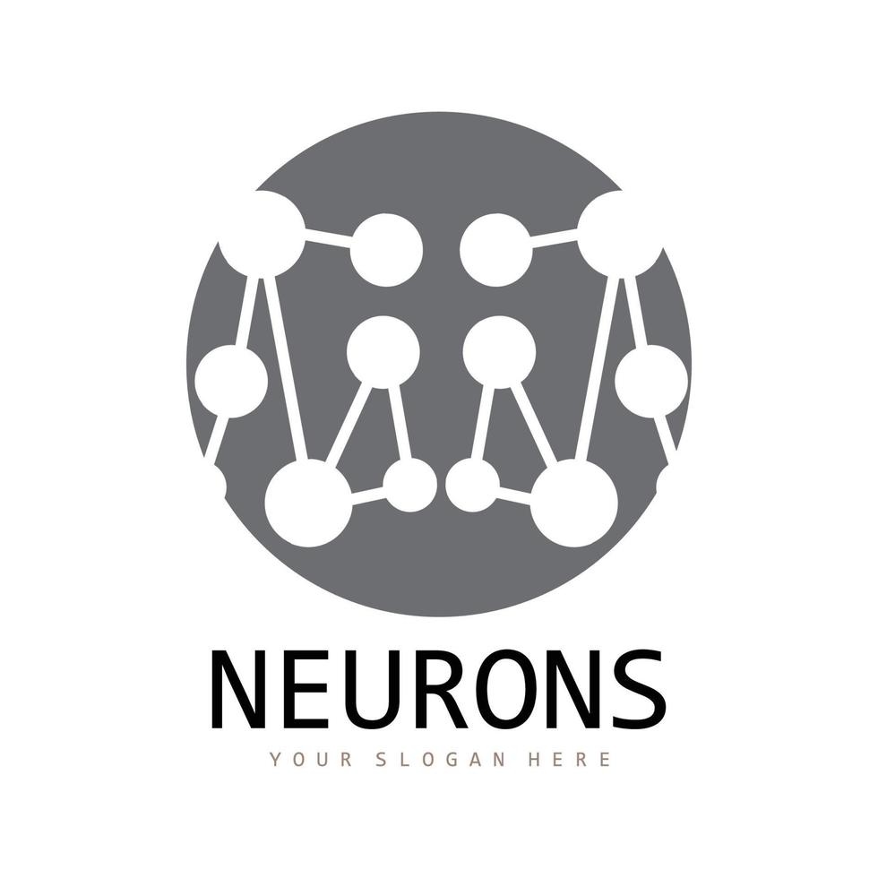 logo de neurone, création de logo de molécule, vecteur et, illustration de modèle