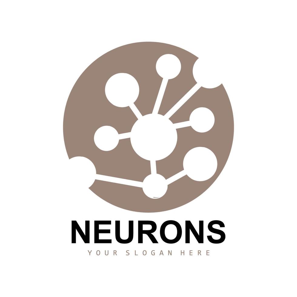 logo de neurone, création de logo de molécule, vecteur et, illustration de modèle