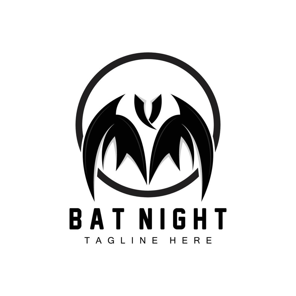 logo de chauve-souris, icône d'animal volant de nuit, vecteur d'entreprise, modèle d'halloween