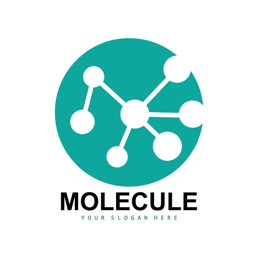 logo de neurone, création de logo de molécule, vecteur et, illustration de modèle