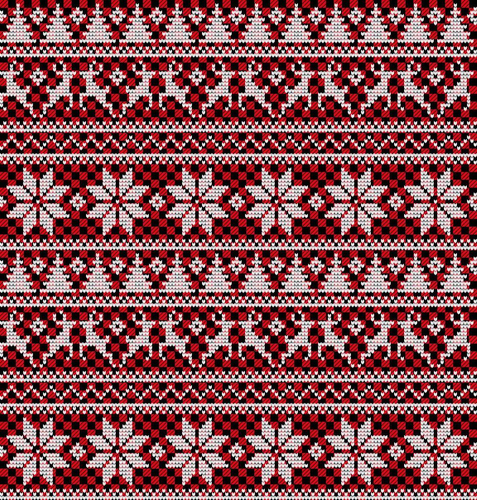 motif tricoté de noël et du nouvel an au plaid de buffle. conception de pull en tricot de laine. papier peint papier d'emballage impression textile. vecteur