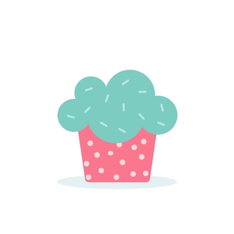 cupcake sucré et délicieux, gâteau crémeux, illustration vectorielle vecteur