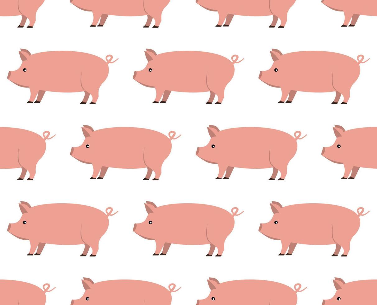 illustration vectorielle, modèle sans couture avec des nez de cochons mignons. vecteur