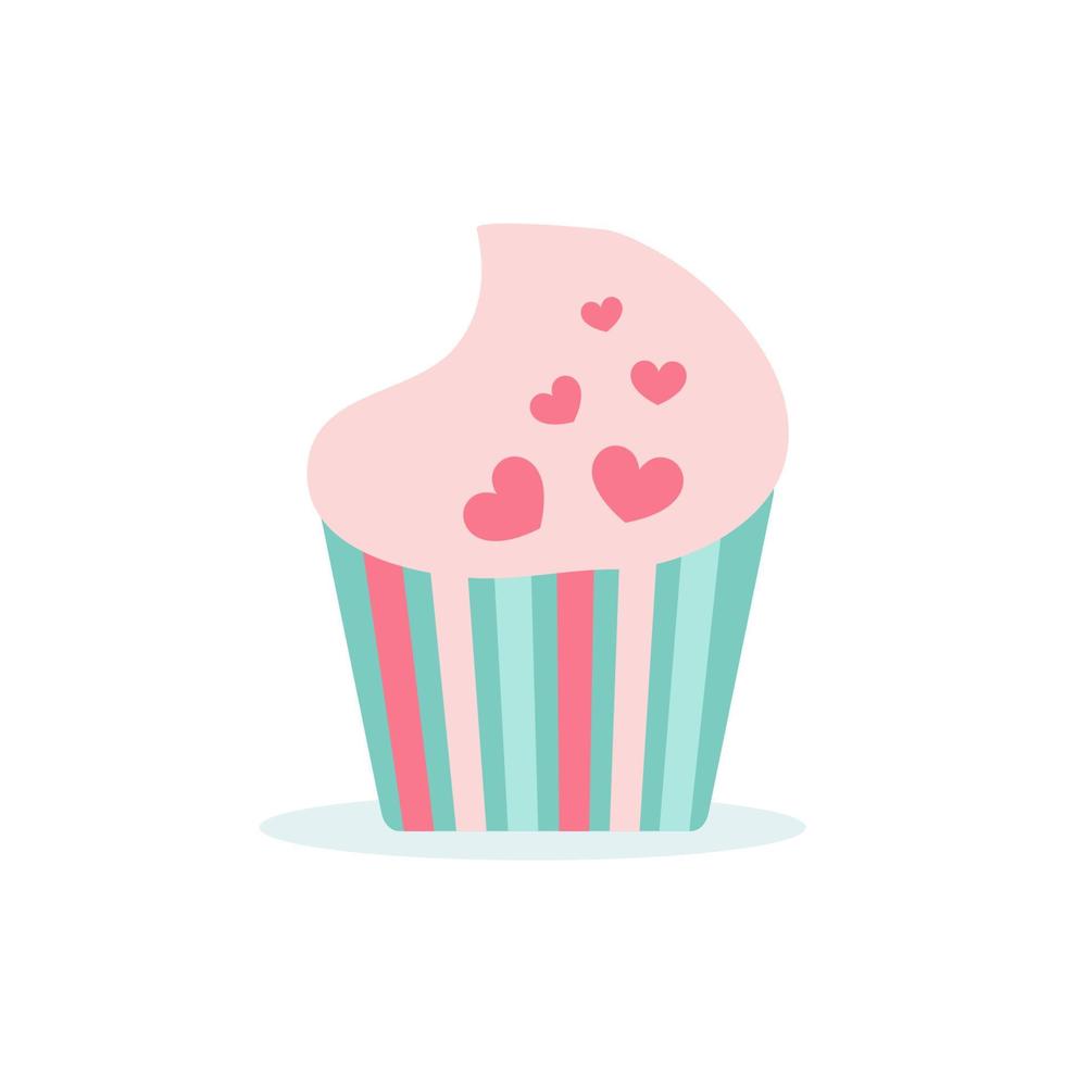 cupcake sucré et délicieux, gâteau crémeux, illustration vectorielle vecteur