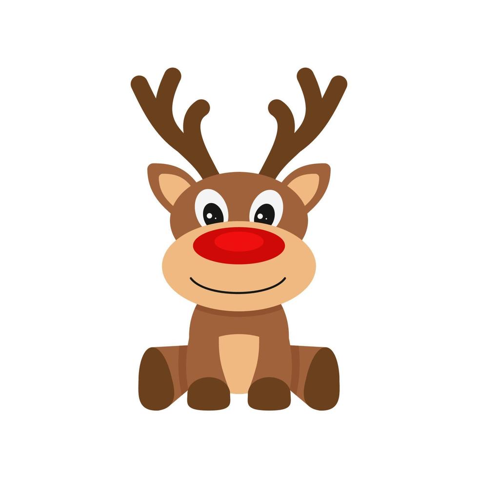 mignon doodle cerf pour illustration de noël vecteur