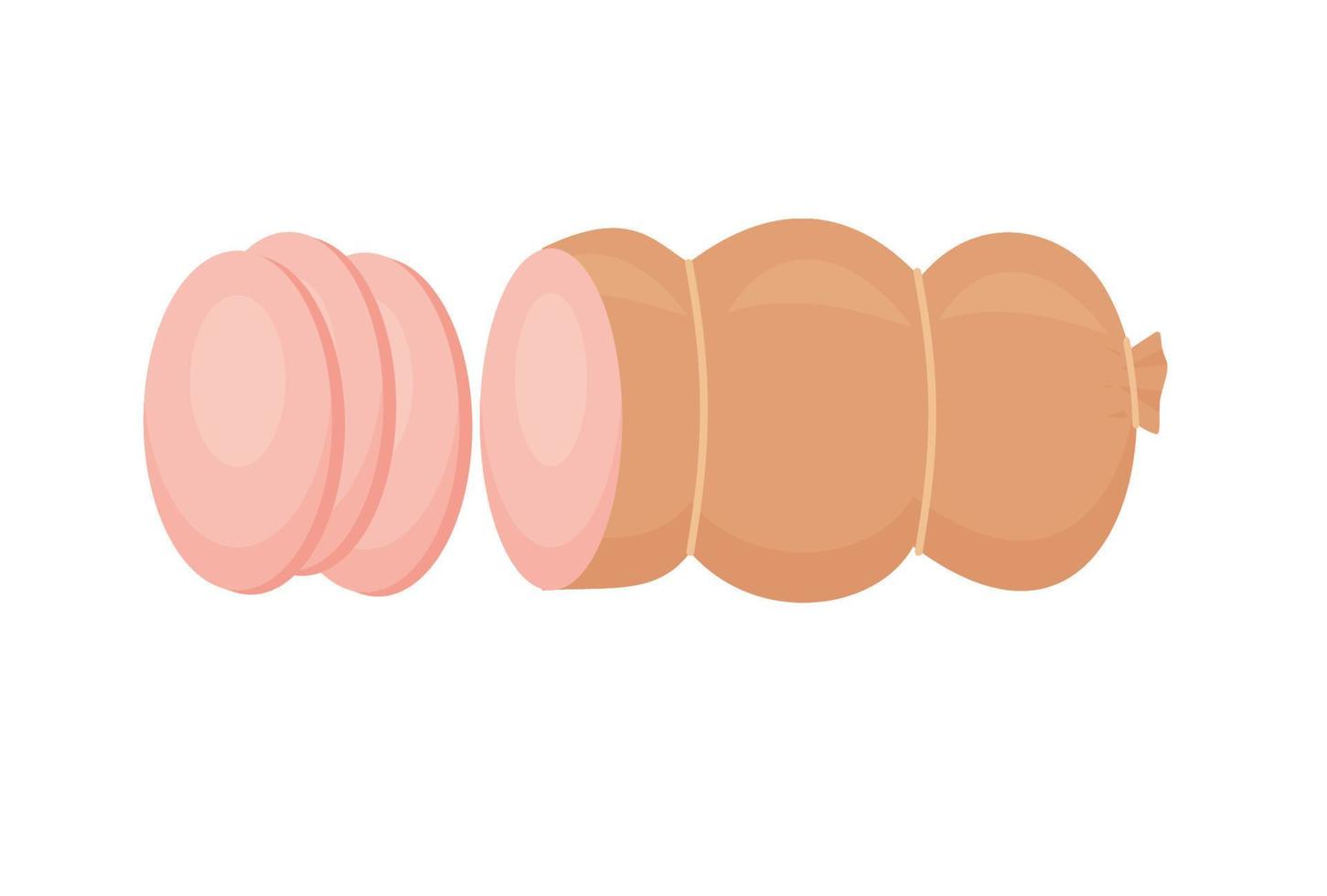 saucisses de boeuf, porc, icônes d'illustration vectorielle réaliste de style dessin animé isolées sur fond blanc vecteur