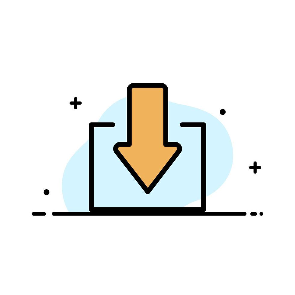 flèche vers le bas télécharger entreprise ligne plate remplie icône vecteur modèle de bannière
