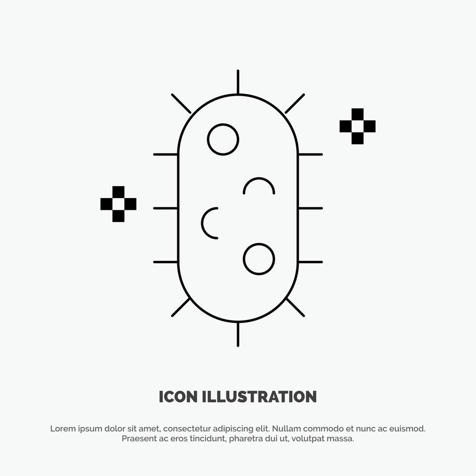 bactérie biochimie biologie chimie ligne icône vecteur