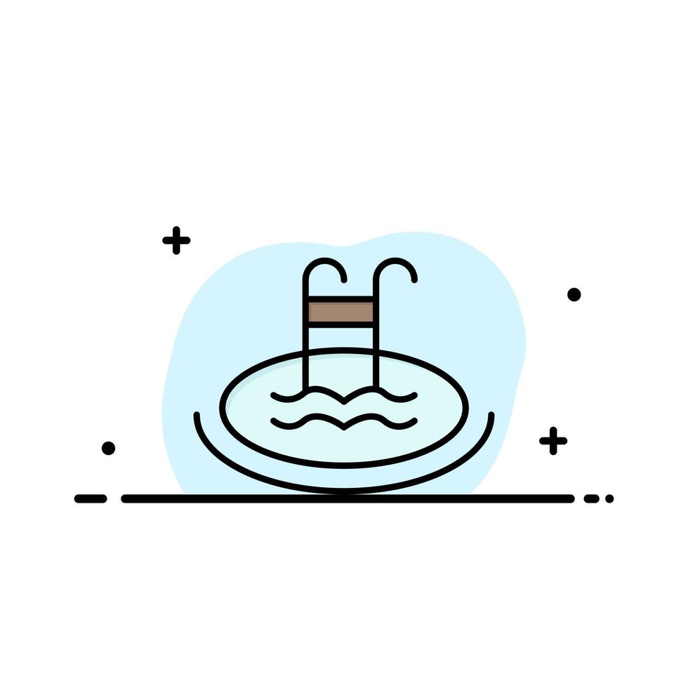 hôtel piscine service de natation entreprise ligne plate remplie icône vecteur bannière modèle