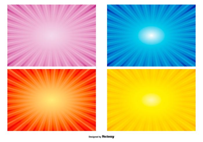 Fonds de rayons de soleil radieux colorés vecteur