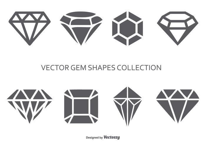 Collection de formes de gemmes vectorielles vecteur