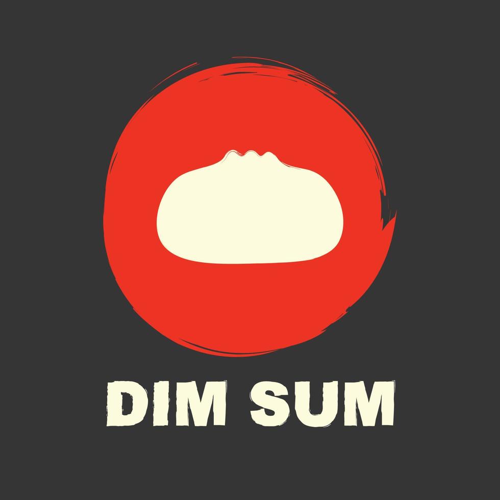 nourriture chinoise dim sum. conception avec dessiné à la main. vecteur