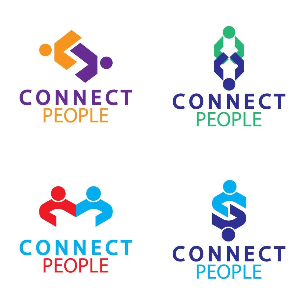 les gens connectent le modèle de conception de logo. logo de connexion pour les entreprises vecteur