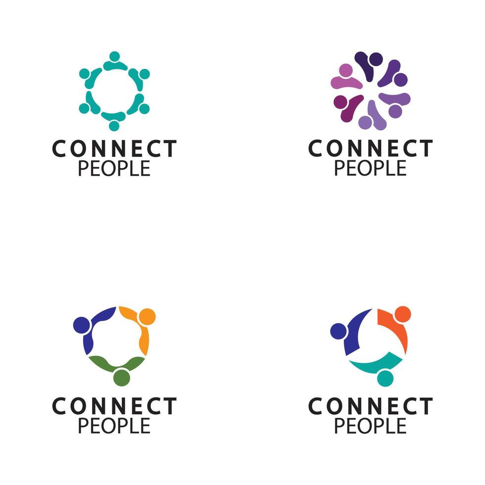 les gens connectent le modèle de conception de logo. logo de connexion pour les entreprises vecteur