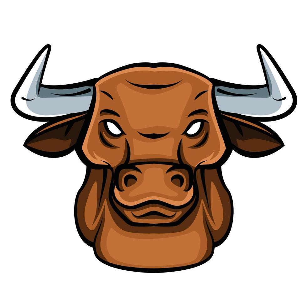 illustration de tatouage de tête de taureau vecteur