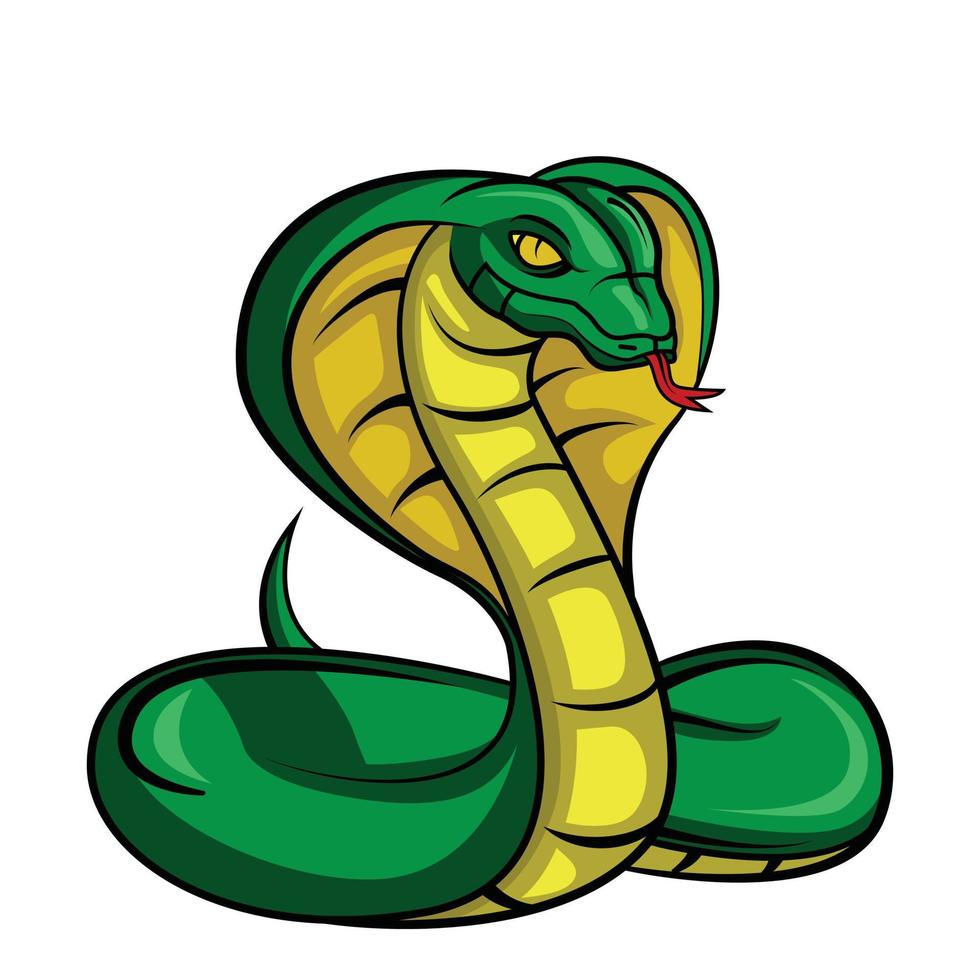 illustration vectorielle de cobra vert vecteur