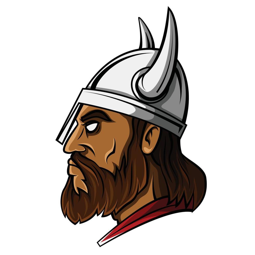 illustration de guerrier tête viking vecteur