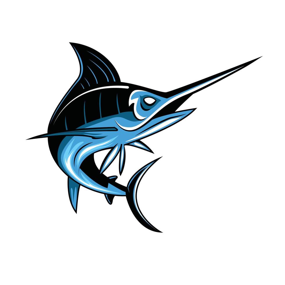 conception d'illustration de poisson marlin vecteur