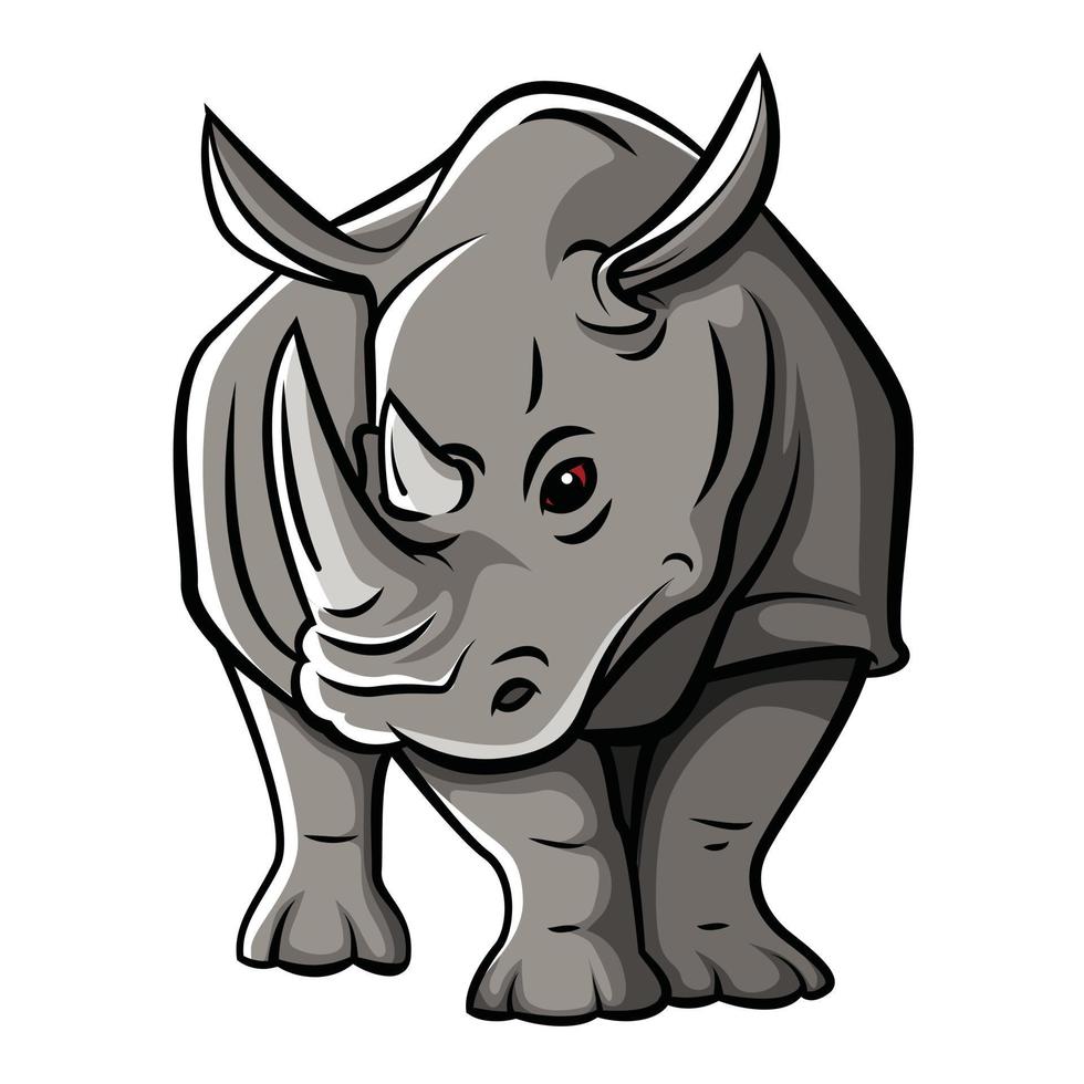 conception d'illustration vectorielle de rhinocéros vecteur