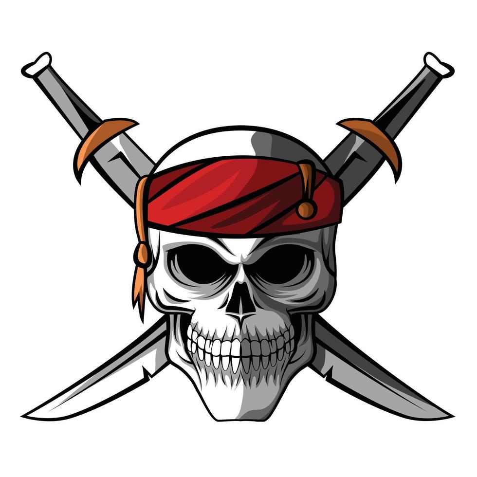 illustration de symbole de pirate de crâne vecteur