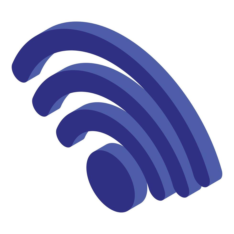 icône de signe wifi, style isométrique vecteur