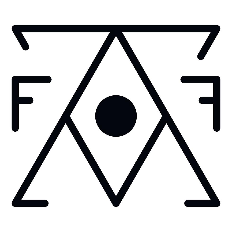 icône de pyramide d'alchimie mystère, style de contour vecteur