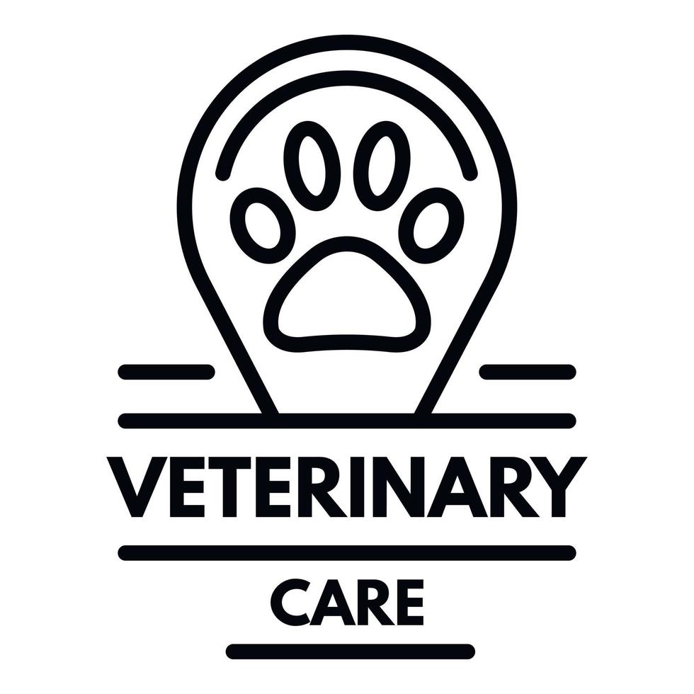 logo de soins vétérinaires, style de contour vecteur