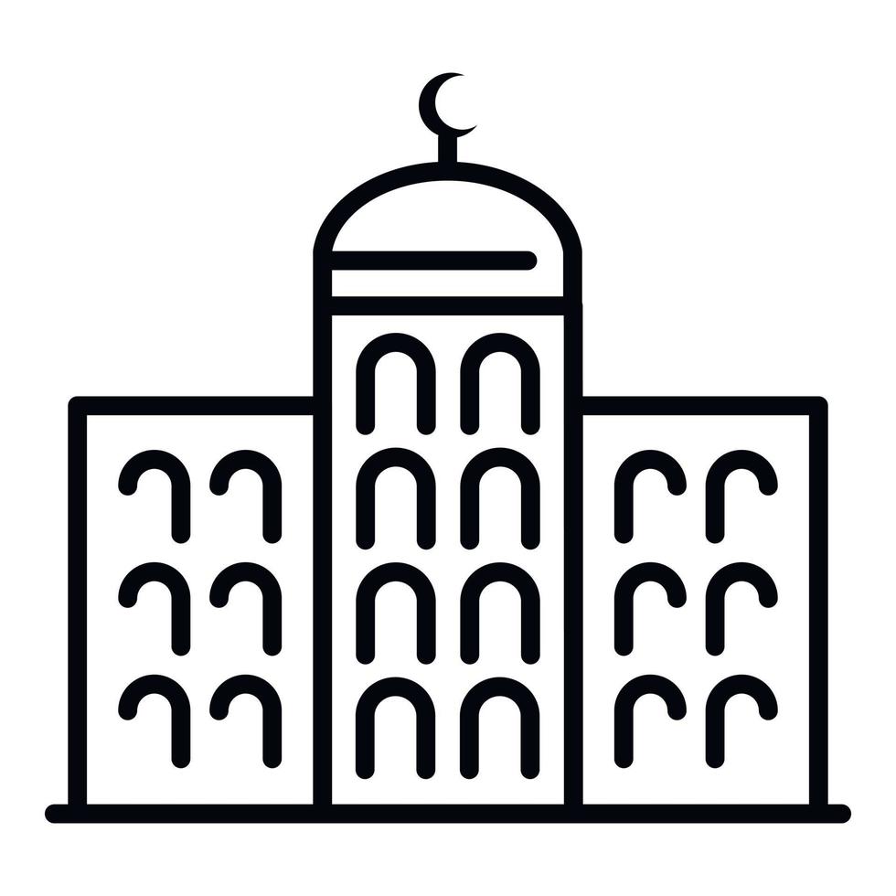 icône de bâtiment arabe, style de contour vecteur