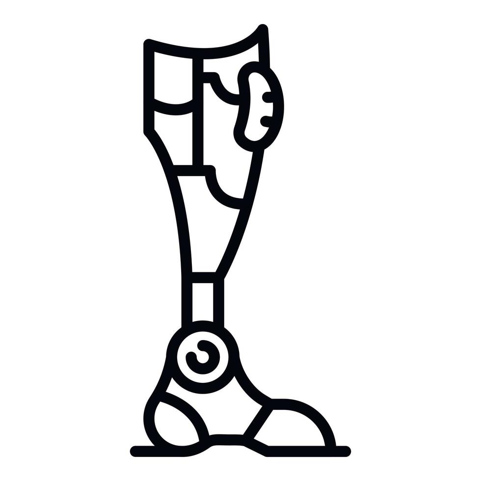 icône de prothèse de pied en plastique, style de contour vecteur