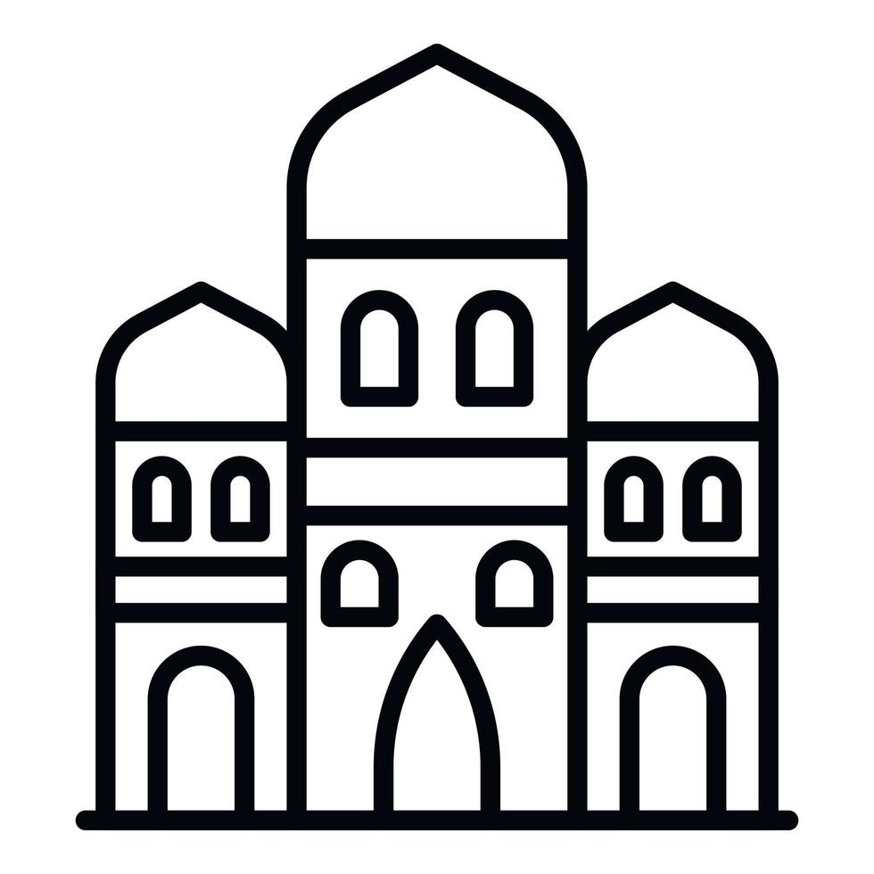 icône de trois tours arabes, style de contour vecteur