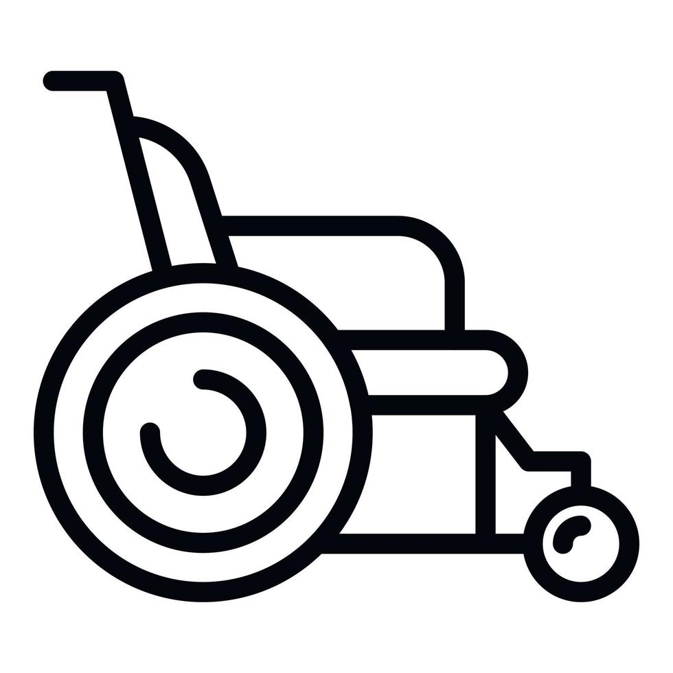 icône de fauteuil roulant, style de contour vecteur