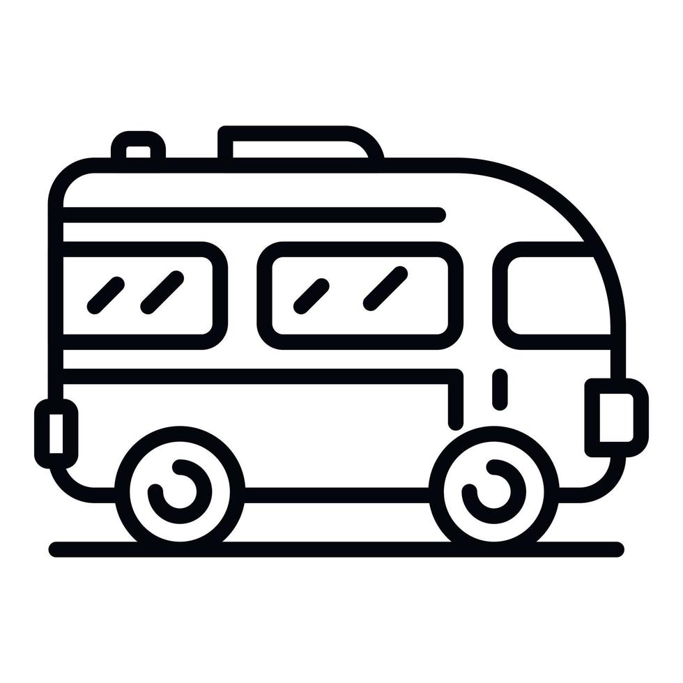 icône de bus d'excursion, style de contour vecteur