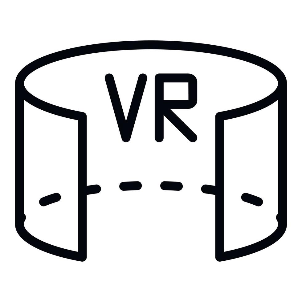 icône vr, style de contour vecteur