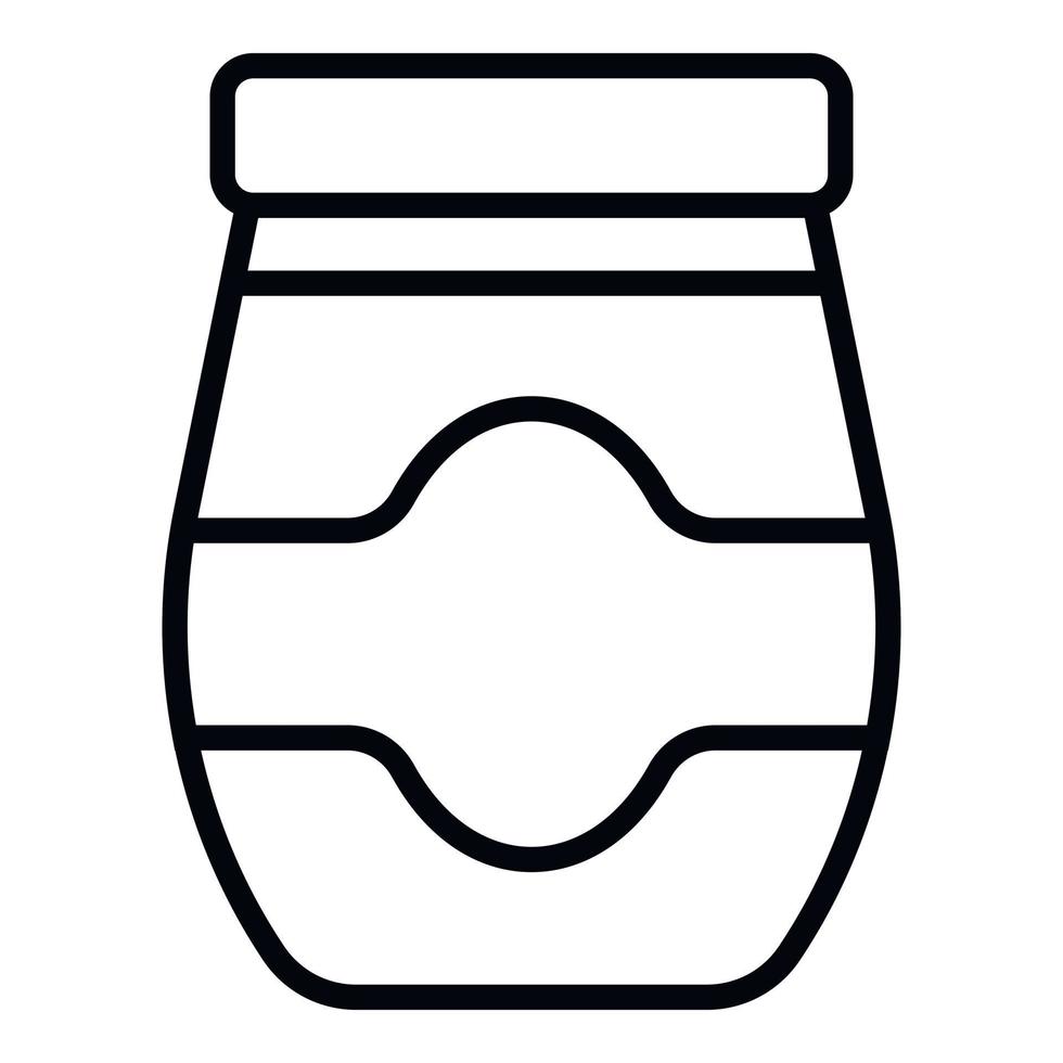 icône de pot de confiture de baies, style de contour vecteur