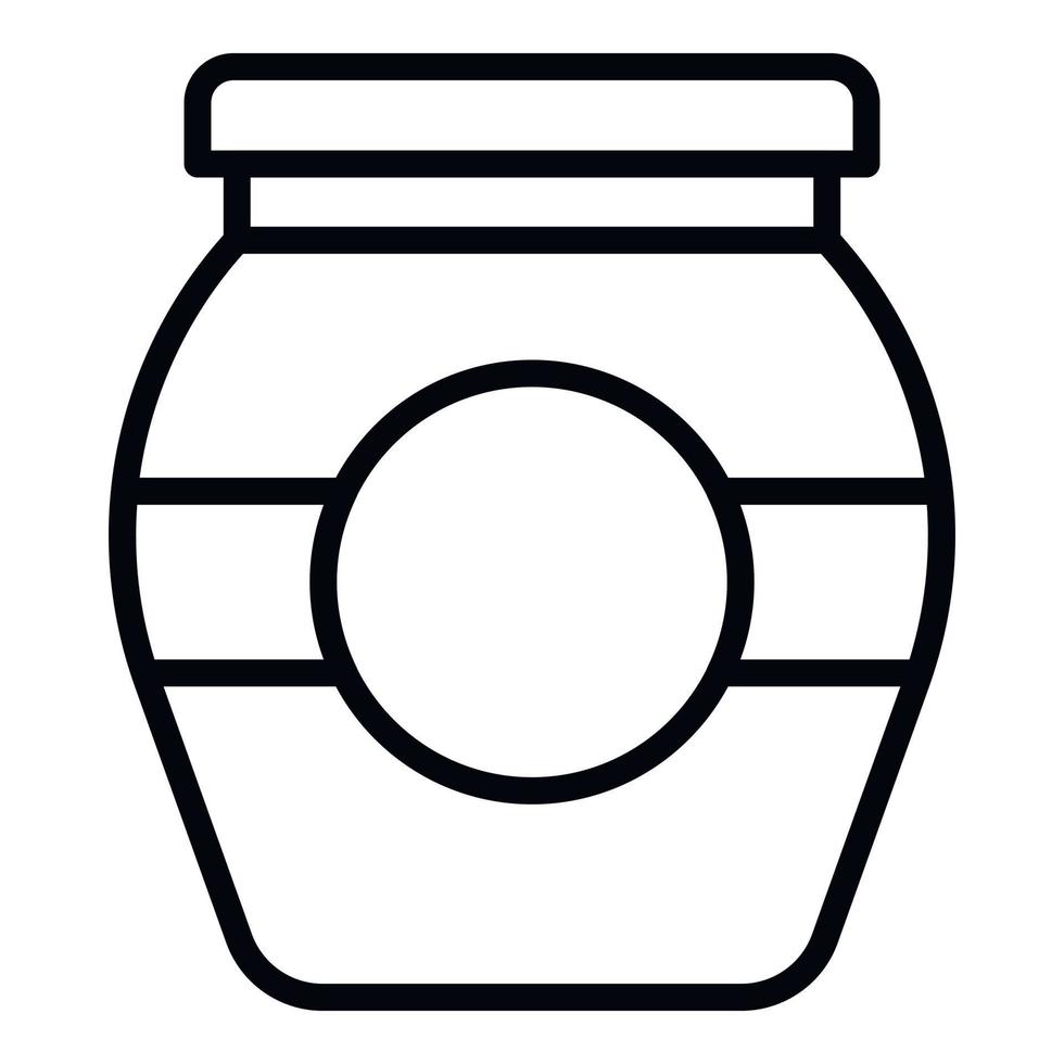 icône de pot de confiture de conservation, style de contour vecteur