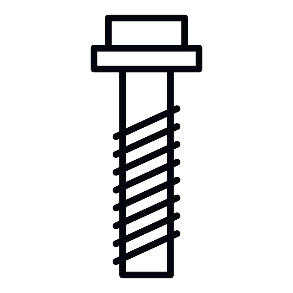 icône de boulon de moteur, style de contour vecteur