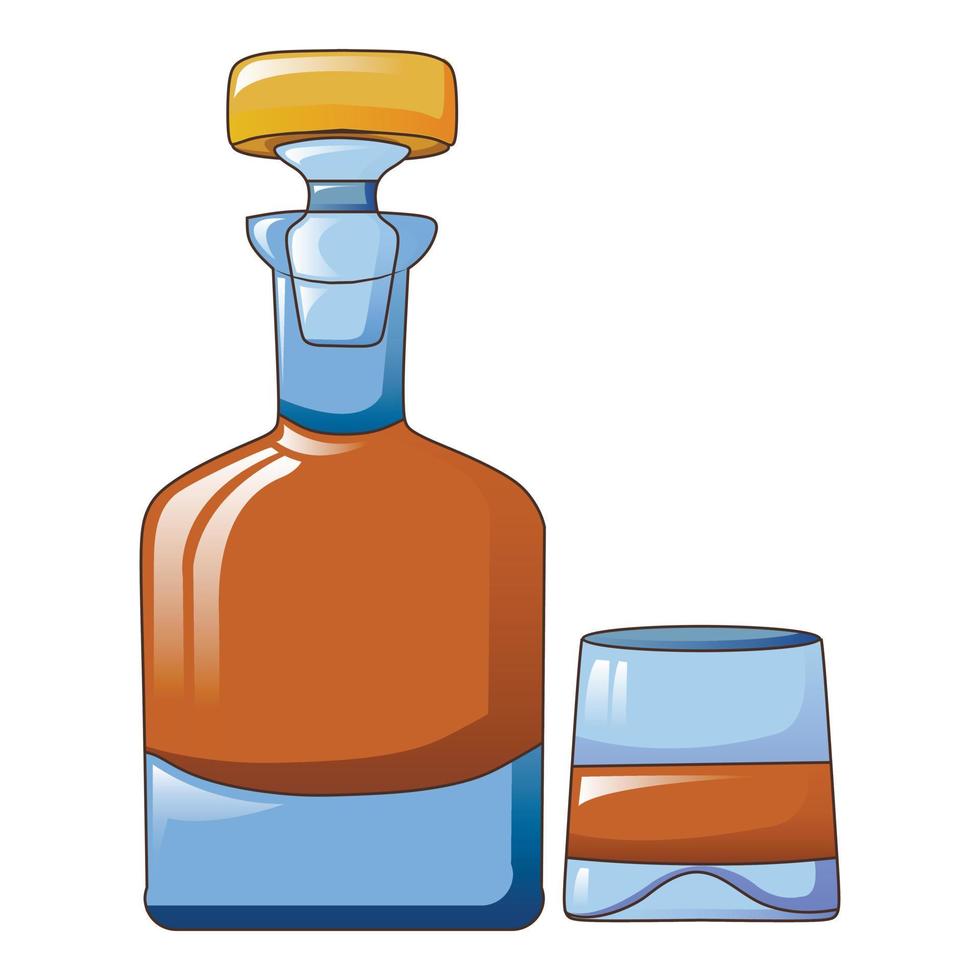 icône de bouteille de whisky, style cartoon vecteur